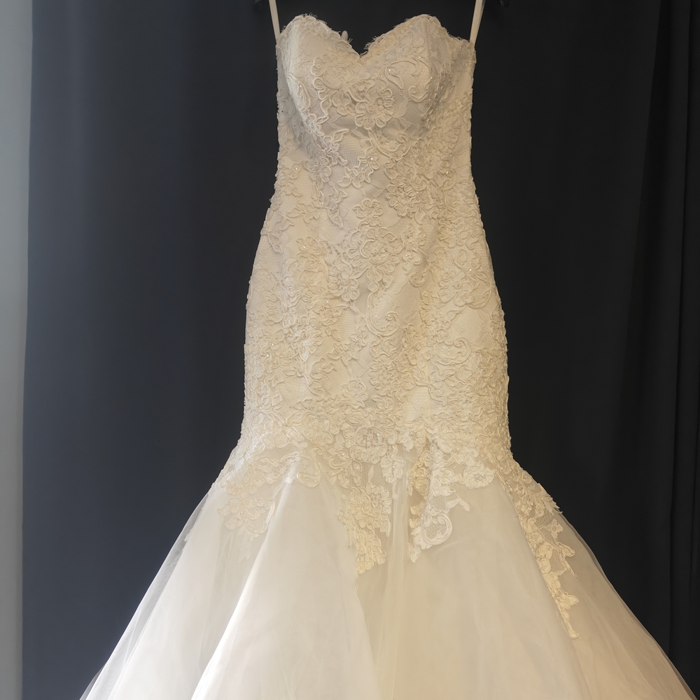 Elegant Lace Strapless Wedding Dress